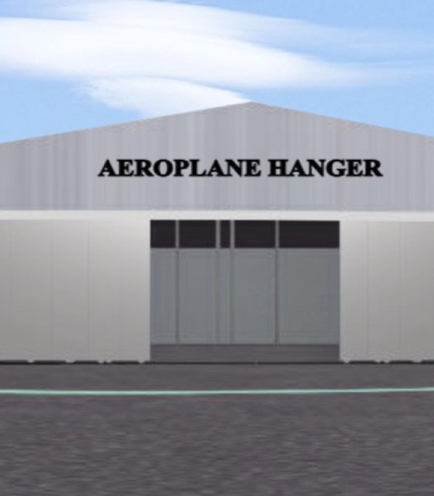 Trimurti airplane hangar door